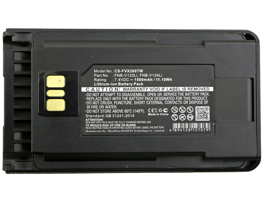 7.4V 1500mAh Two-Way Radio battery for EVX-530 EVX-531 EVX-534 EVX-539 VX-260 VX-261 Li-ion