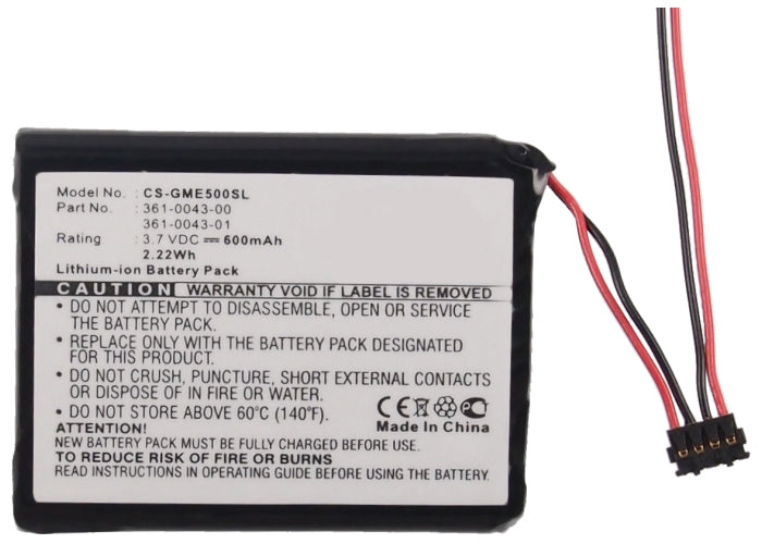 Batterie 600mAh 3.7V Compatible Garmin Edge 500 520 820 - Remplace 361-00043-00 / 361-00043-01