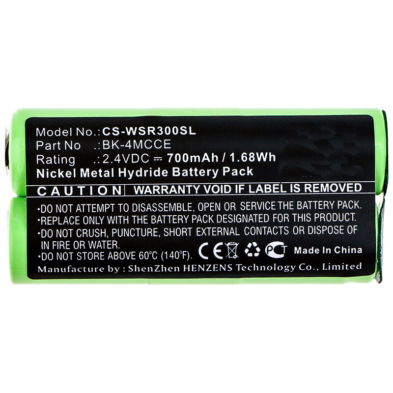 2.4V 700mAh 면도기 배터리 900 Sonic Toothbrush Sensonic Plus SR-3000 Sensonic Plus SR-3000E Ni-MH