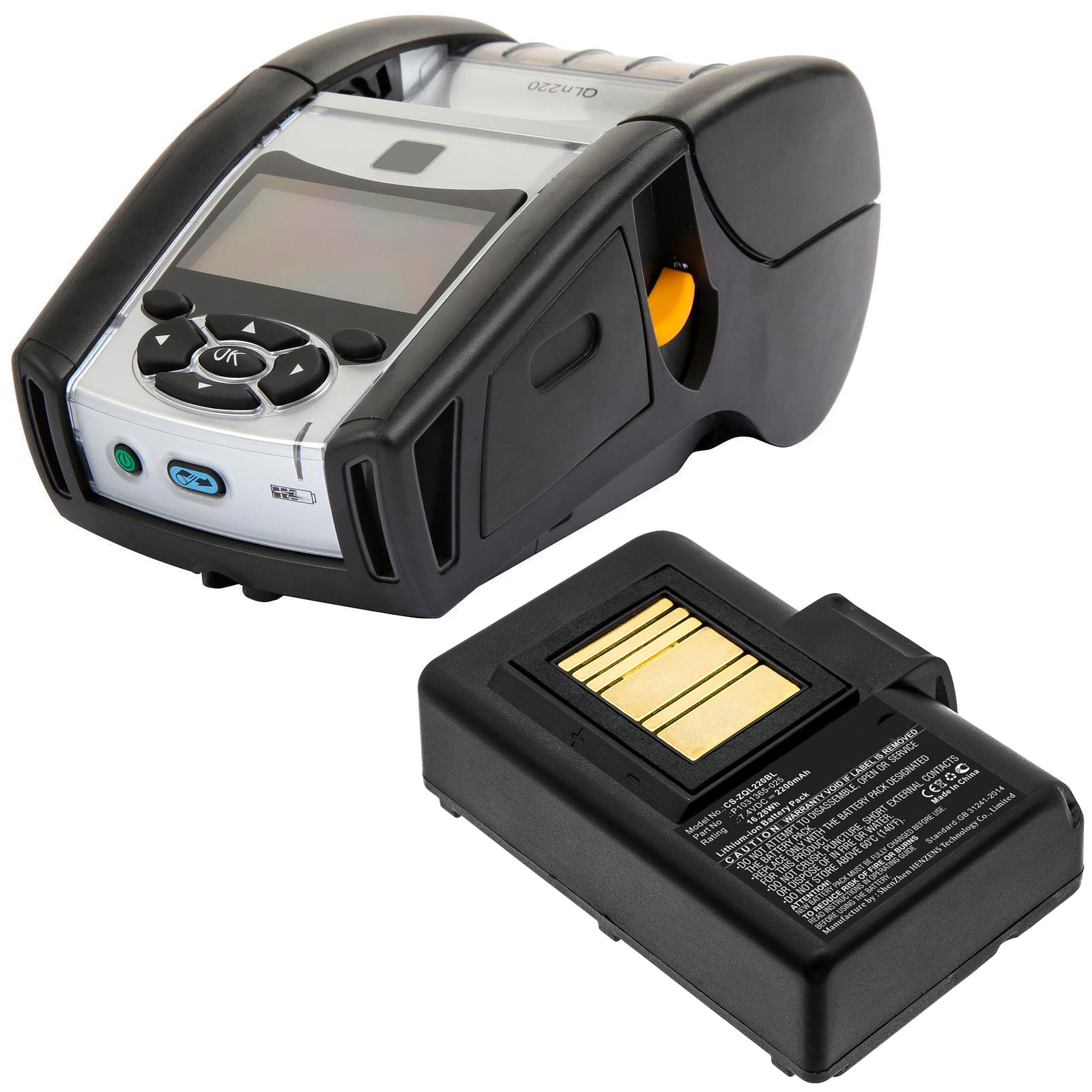 7.4V 2200mAh Portable Printer Battery for ZQ510 ZQ520 ZQ610 ZQ610HC ZQ620 ZQ620HC ZR628 ZR638 Li-ion