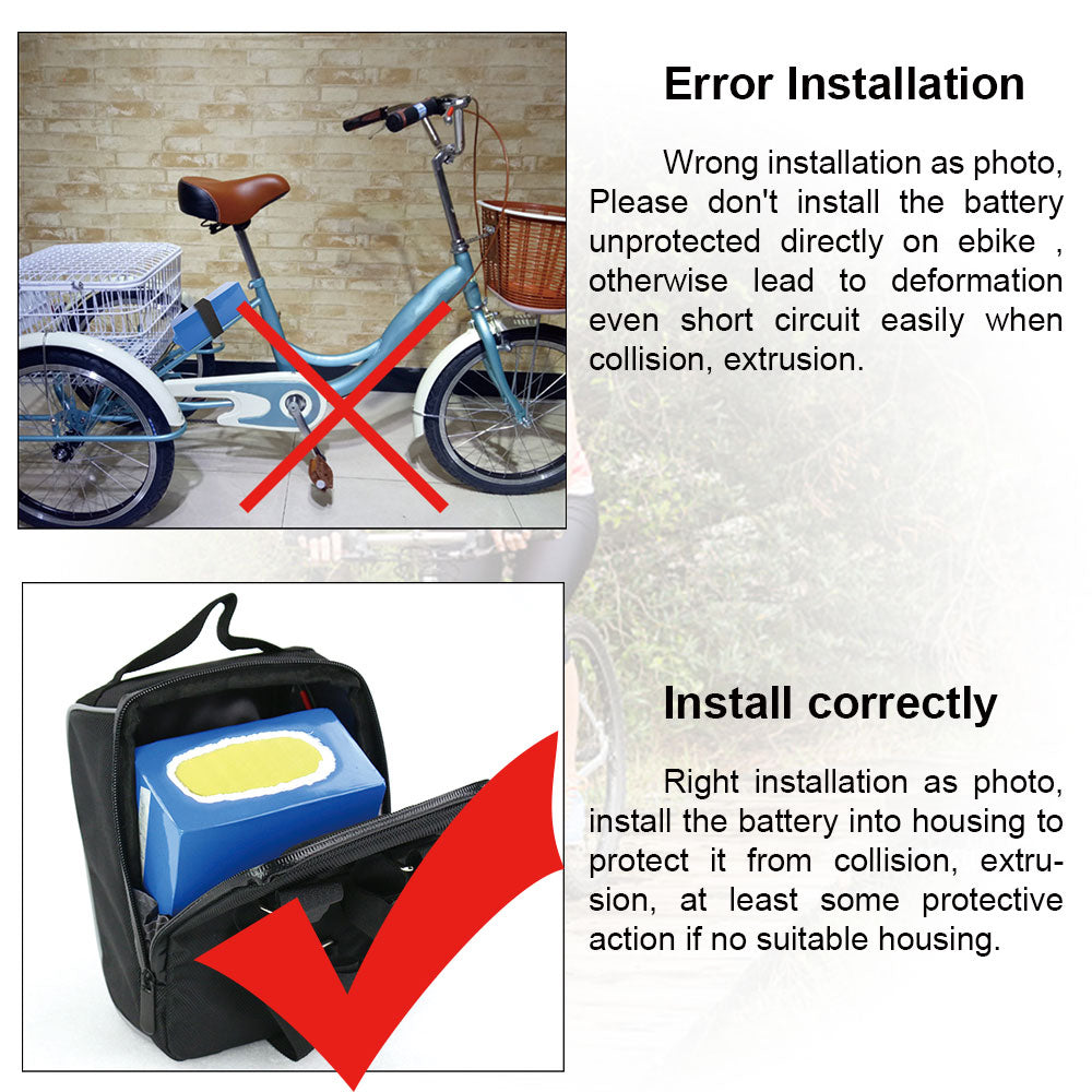 72V 20Ah battery black lithium-ion with 50A BMS for Outdoor ebike D034