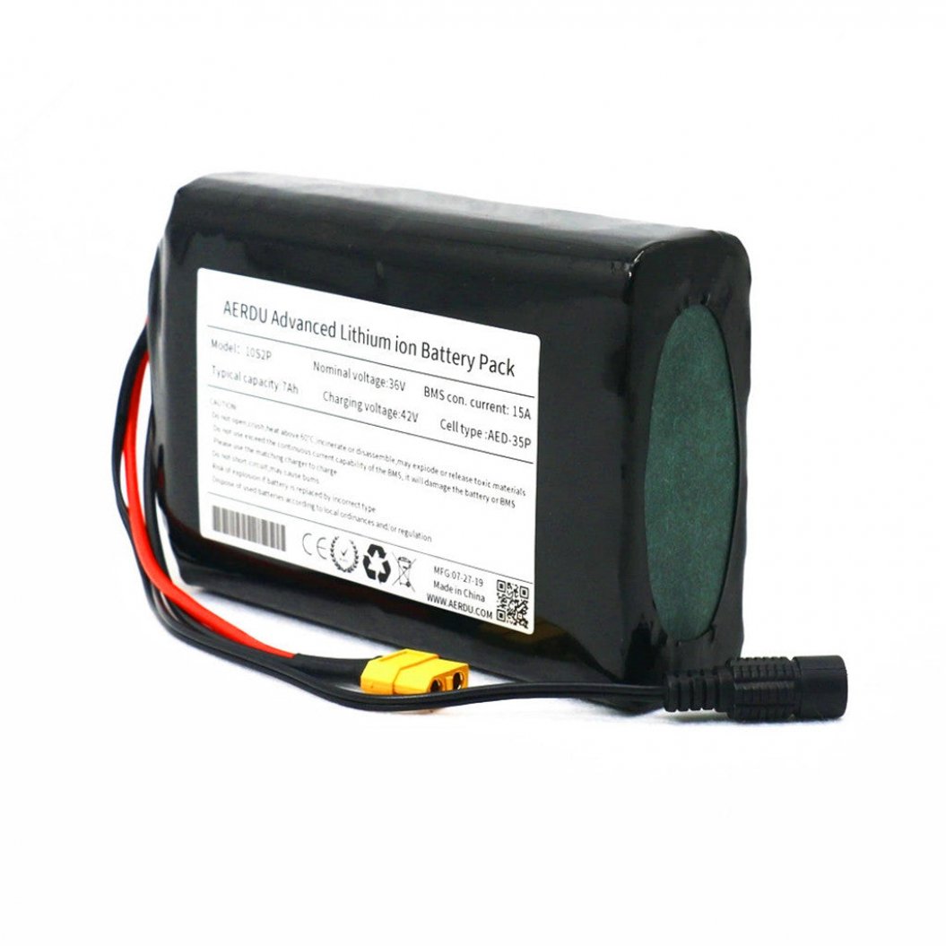 36V 10S2P 7Ah18650 Lithium Ion Battery Suitable For Skateboard Electric Bike XT60