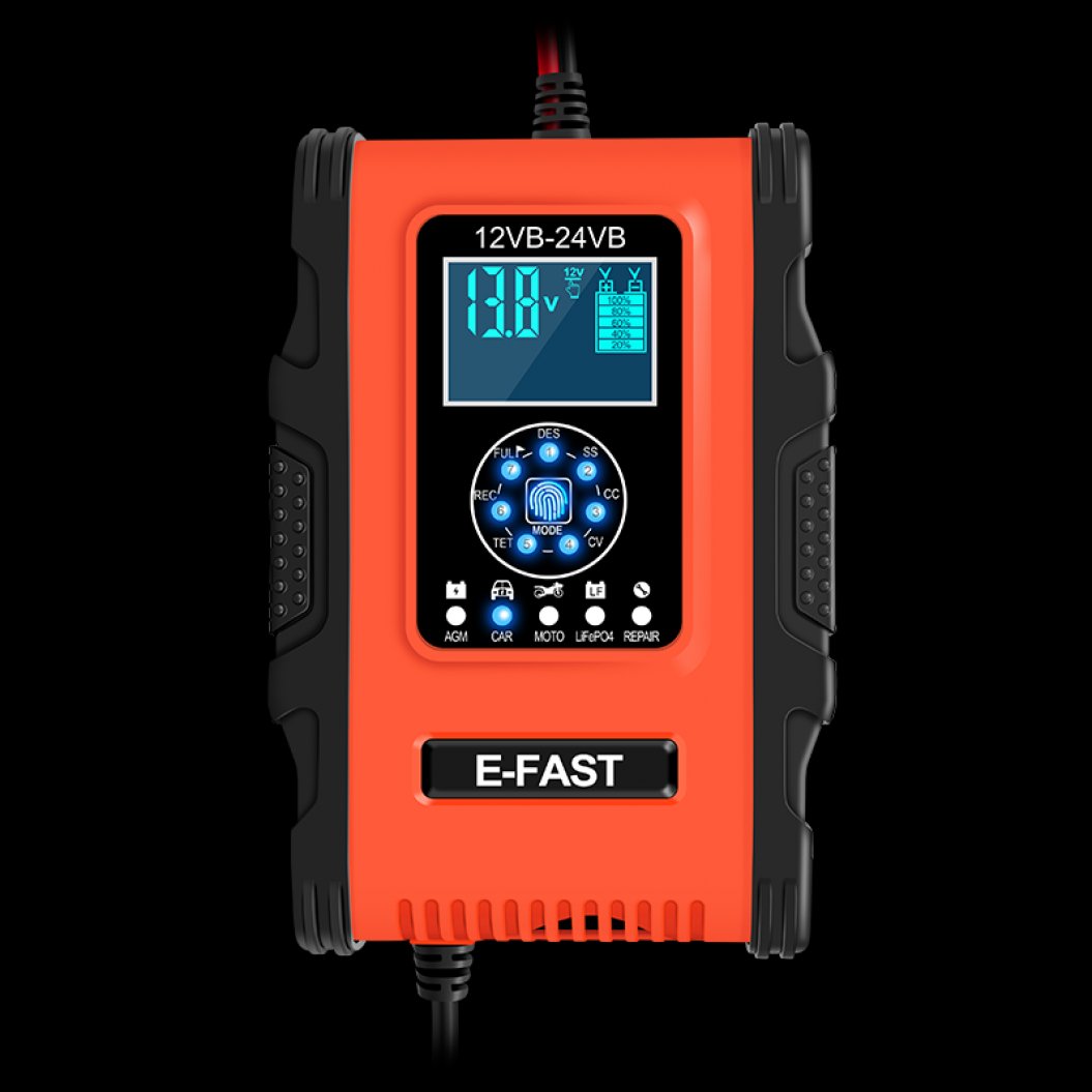 E-FAST 12V/12A 24V/6A Batterijlader - Lithium Ijzer Fosfaat Oplader – Intelligente Puls Reparatie Oplader