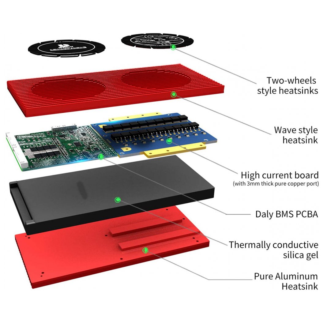 Batería de ion de litio Daly Smart Bms de 7 s, 24 V, 150 A y Bluetooth 2095212