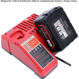 Milwaukee M12 M18 Battery Charger 48-59-1812, Compatible with Milwaukee 12V-18V M18 Battery