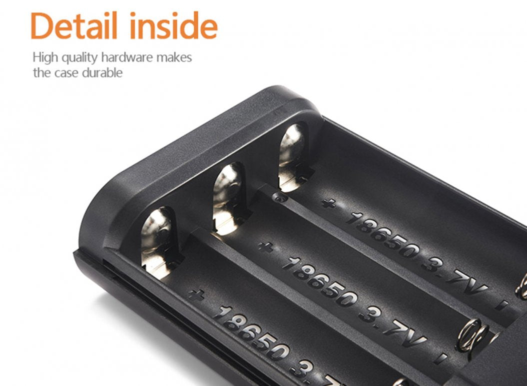 Carregador de Bateria 18650 para Celular - Caixa Portátil DIY Power Bank com Bateria Li-ion 18650