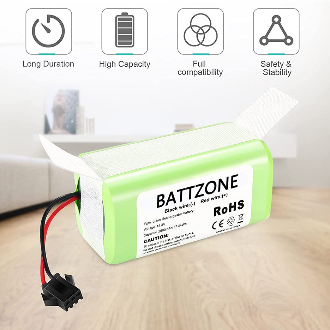 Batterie de remplacement Li-Ion 14,4 V 2600 mAh pour Tesvor Tesworth X500