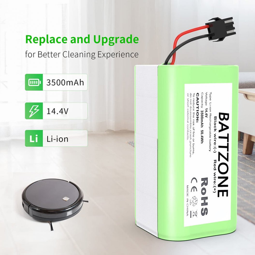 Batterie de remplacement Li-Ion 14,4 V 3500 mAh pour Conga Excellence Conga Excellence y, Conga Excellence 990, Conga Excellence 950, Conga Excellence 1090