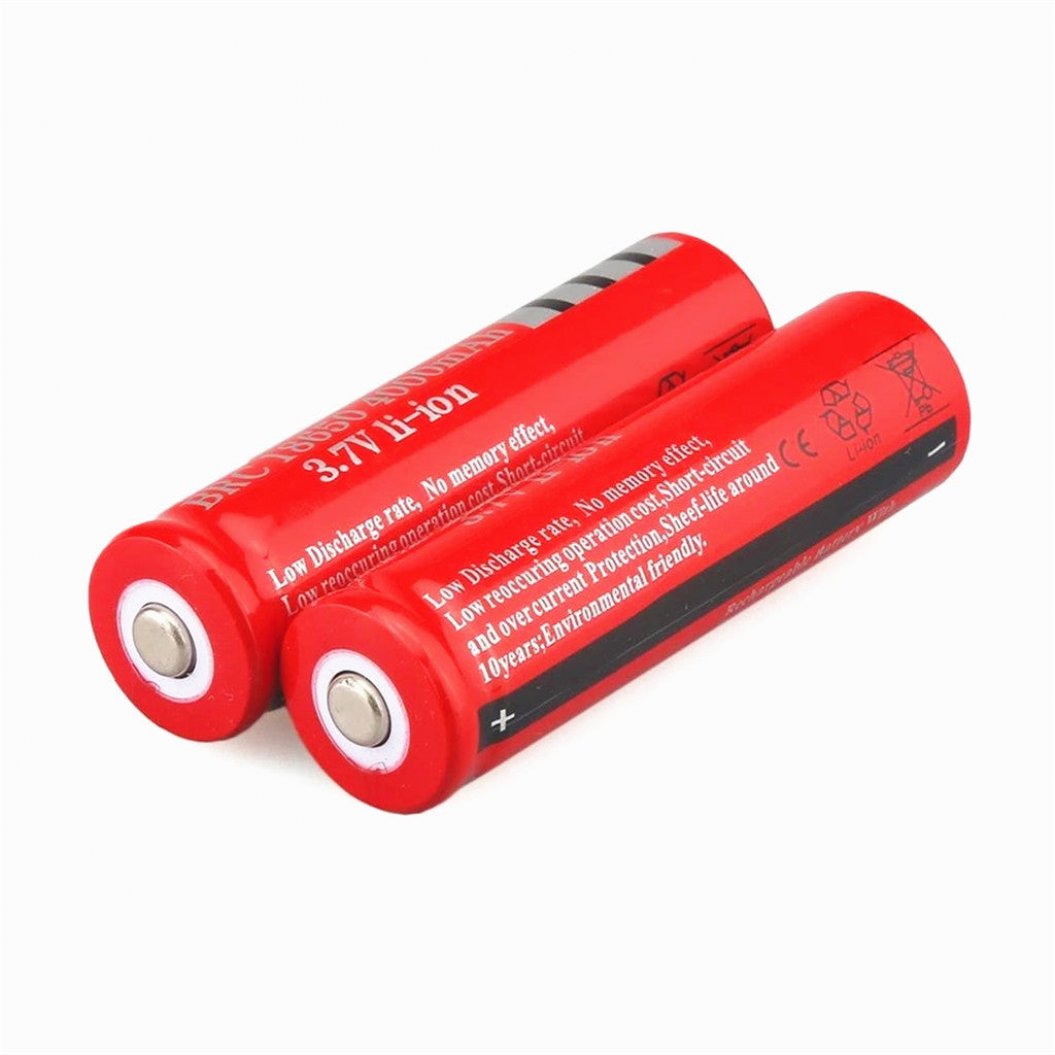 2pcs 3.7V 4000mah Boruit 18650 Rechargeable Battery For Flashlight Headlamp