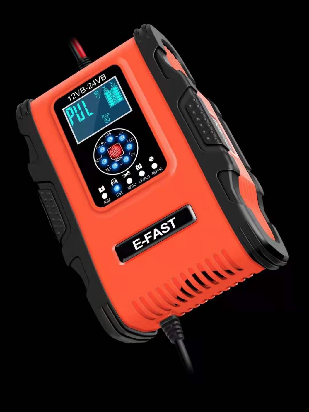 E-FAST 12V/12A 24V/6A Batterijlader - Lithium Ijzer Fosfaat Oplader – Intelligente Puls Reparatie Oplader