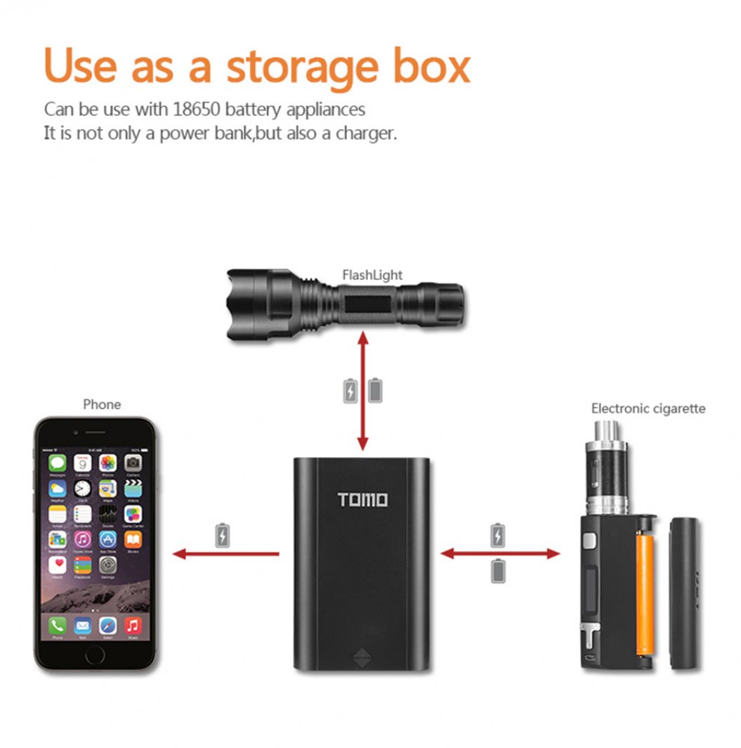 Carregador de Bateria 18650 para Celular - Caixa Portátil DIY Power Bank com Bateria Li-ion 18650