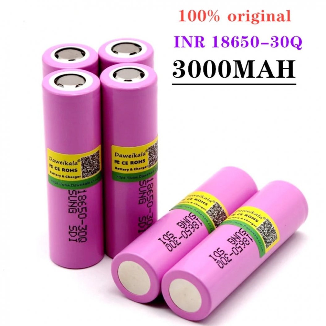 3.7V 3000mAh INR18650 30Q Li-ionバッテリー 15A放電 充電式バッテリー 懐中電灯用