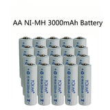 10PCS AA 3000mAh 1.2V Ni Mh Battery 2A Neutral Battery for Pre-charging Electronic Devices