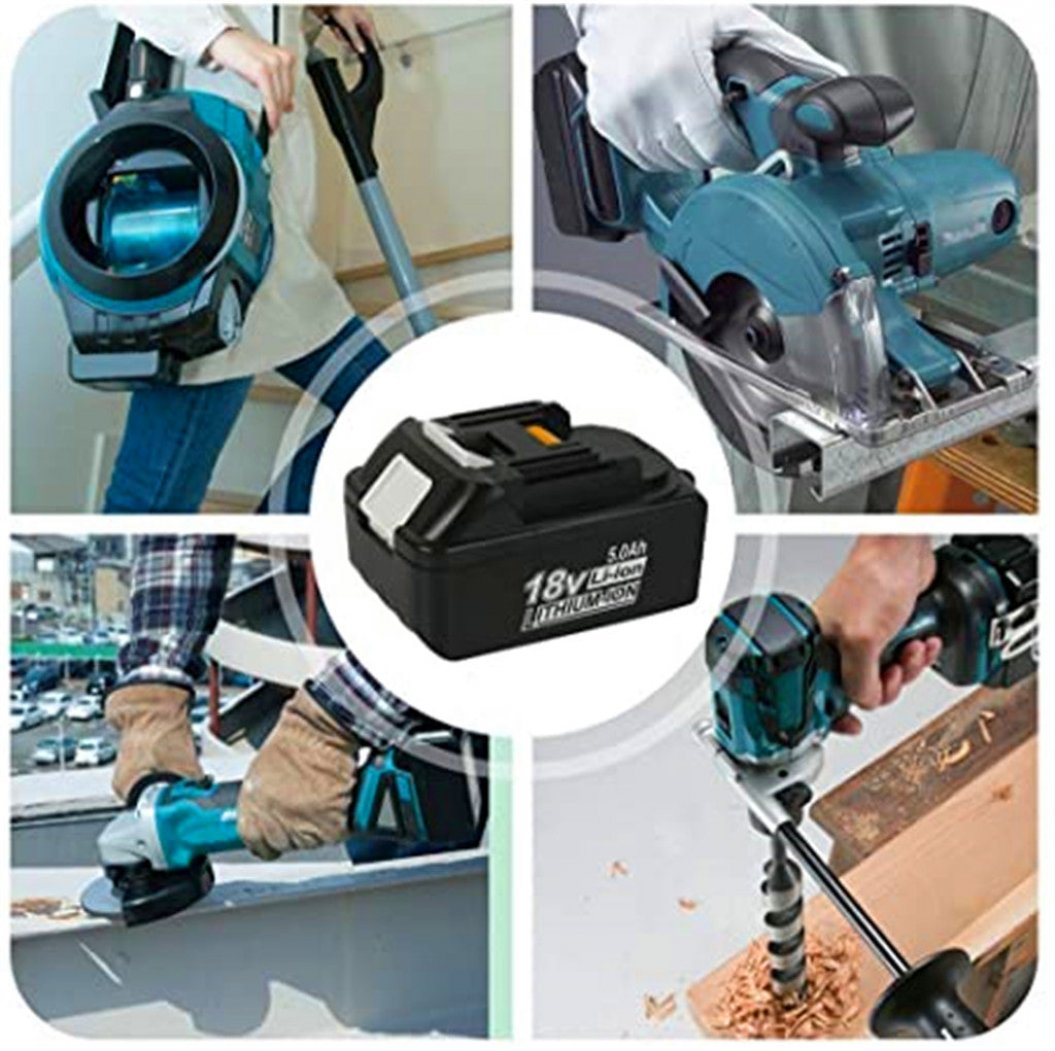 Batterie de rechange lithium-ion 18 V 5,0 Ah pour Makita BL1860, BL1850B, BL1850