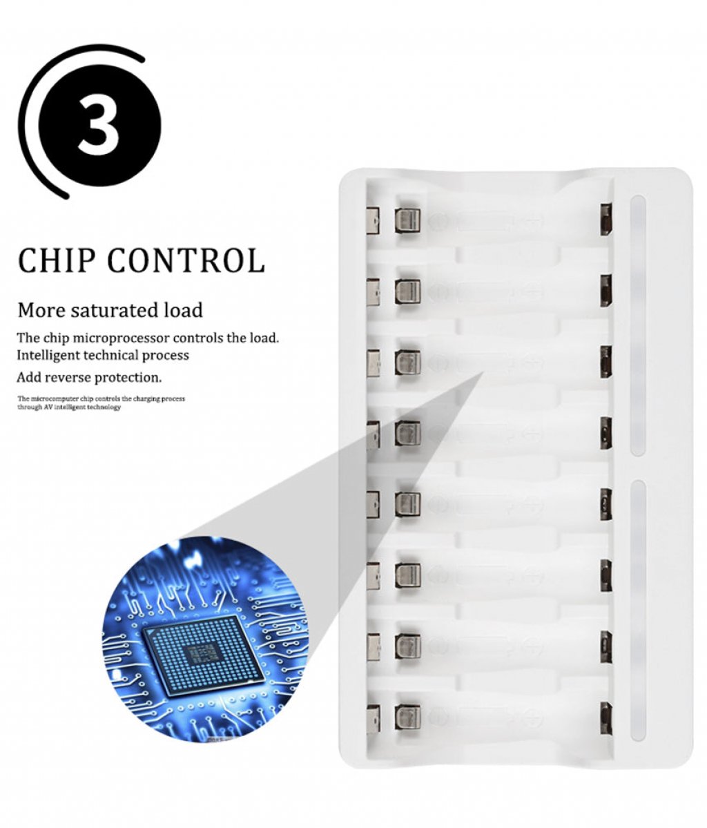 8채널 스마트 고속 AA/AAA 충전기 - Beston C9010 USB 충전기