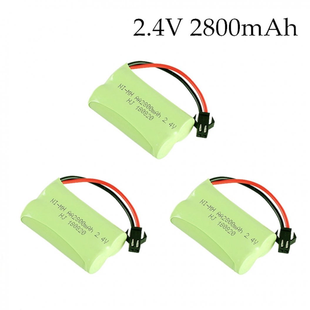 3PCS 2.4V 2800mAh NiMH 배터리 RC 장난감 자동차 탱크 기차 로봇 보트 총용 Ni-Mh AA 2800mAh 2.4V