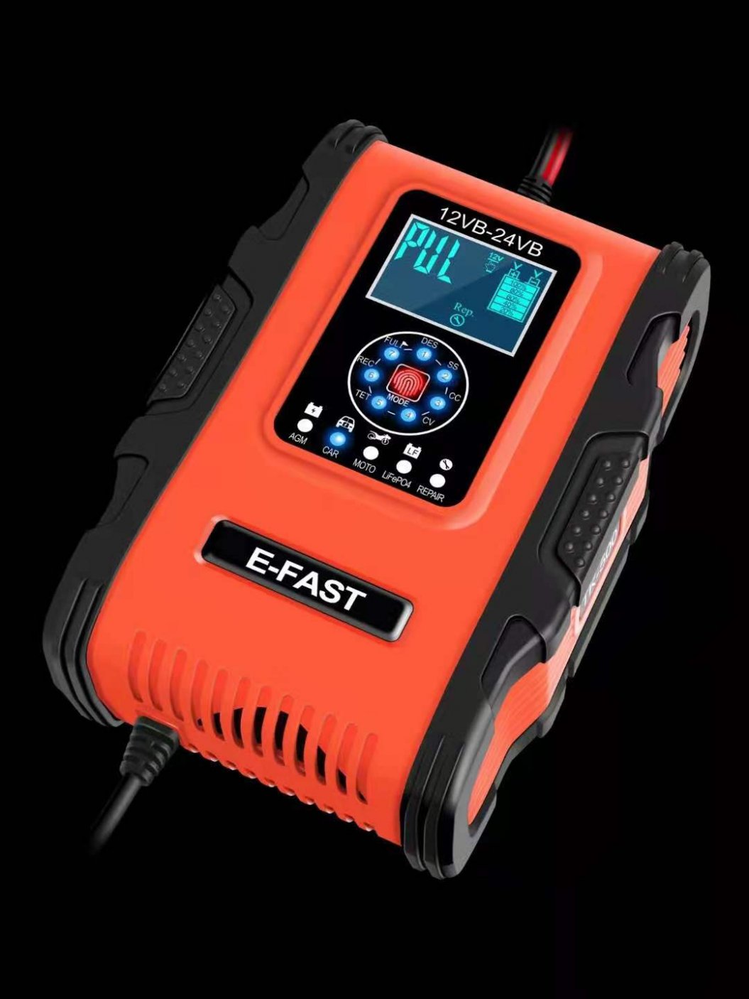 E-FAST 12V/12A 24V/6A Batterijlader - Lithium Ijzer Fosfaat Oplader – Intelligente Puls Reparatie Oplader